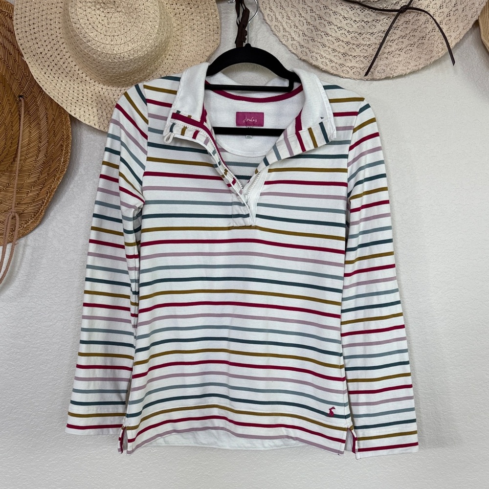 Joules Multicolor Saunton Classic Funnel Neck Sweatshirt, US Size 6 (UK10), EUC